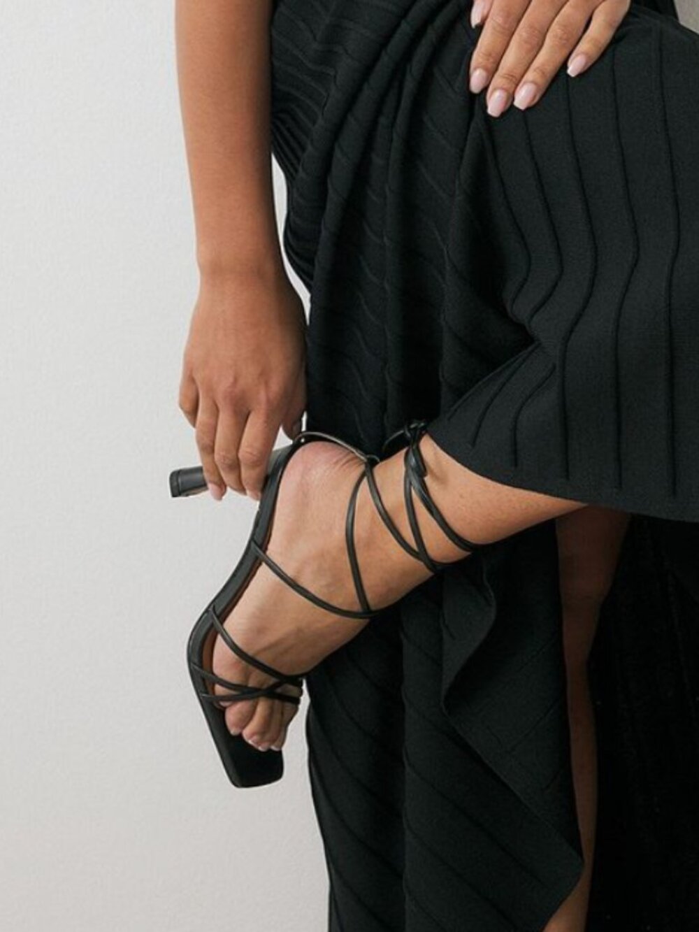 NAKD Fashion Square Toe Strappy Heels Size 9